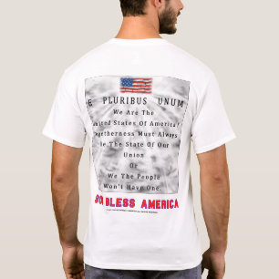 国家の分け神は赤い手紙のアメリカを賛美します Tシャツ