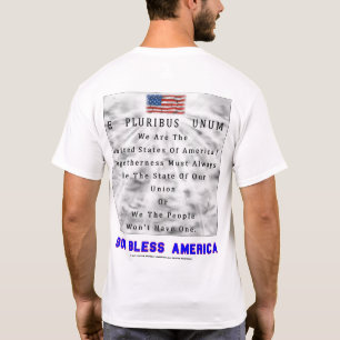 国家の分け神は青い手紙のアメリカを賛美します Tシャツ