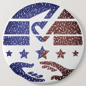 国家の義務の握手 缶バッジ (正面)