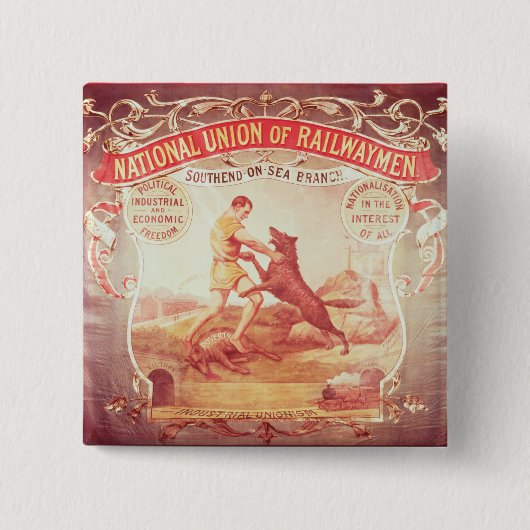 国家のSouthend海の枝の旗 缶バッジ (正面)