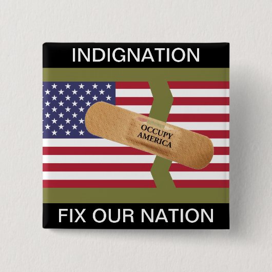 国家を立て直す憤慨 缶バッジ (正面)