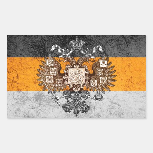 国家グランジ主義ロシア国旗 長方形シール (正面)