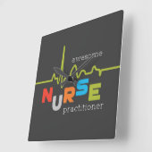 国家ナース実践週間素晴らし スクエア壁時計 (傾斜)