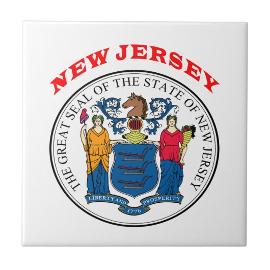 国家ニュージャージーの素晴らしいシール タイル (正面)