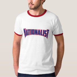 国家主義者-赤い白くおよび青 Tシャツ