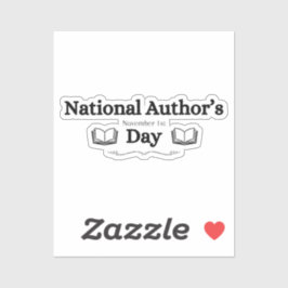 国家作家の日11月1日文字と書籍 シール