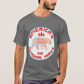 国家公園の熊 ハイキング 旅行 キャンプ おもしろグッズ Tシャツ