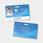 国家資格実務看護師、LPN フォトID ロゴ付き バッジ (正面＆裏面)