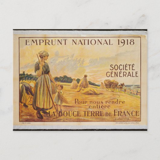 国家防衛融資のポスター ポストカード (正面)