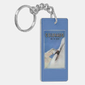 国家-スキーの昇進ポスター--を越えます キーホルダー (正面左)