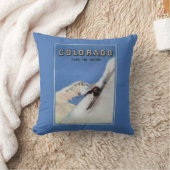 国家-スキーの昇進ポスター--を越えます クッション (ブランケット)