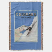 国家-スキーの昇進ポスター--を越えます スローブランケット (正面縦)