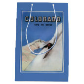 国家-スキーの昇進ポスター--を越えます ミディアムペーパーバッグ (裏面)