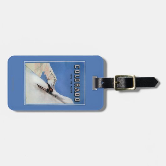 国家-スキーの昇進ポスター--を越えます ラゲッジタグ (正面横)