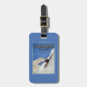 国家-スキーの昇進ポスター--を越えます ラゲッジタグ (正面縦)