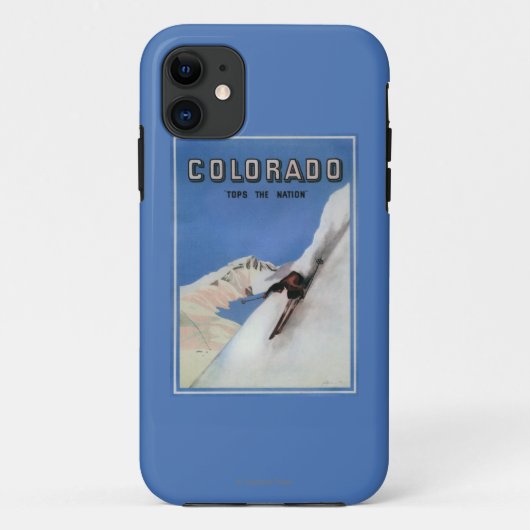国家-スキーの昇進ポスター--を越えます Case-Mate iPhoneケース (裏面)