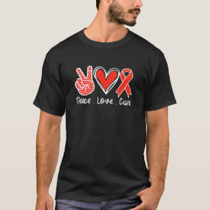 国家HIV試験日リボン平和ラブキュアファ Tシャツ