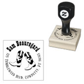 国差出人住所スタンプ線踊りブーツ ラバースタンプ (押印)