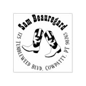 国差出人住所スタンプ線踊りブーツ ラバースタンプ (インプリント)