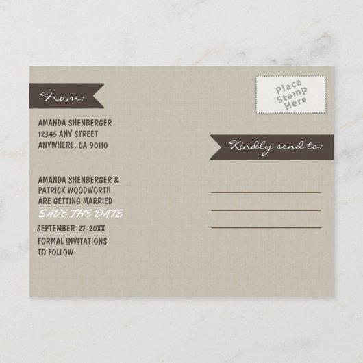 国彫り素朴オークの木は日付カードを保存 案内ポストカード (裏面)