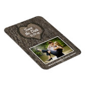 国彫素朴りオークの木の日付を保存 マグネット (右側)