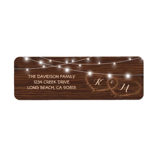 国彫素朴木造ハート ラベル (正面)