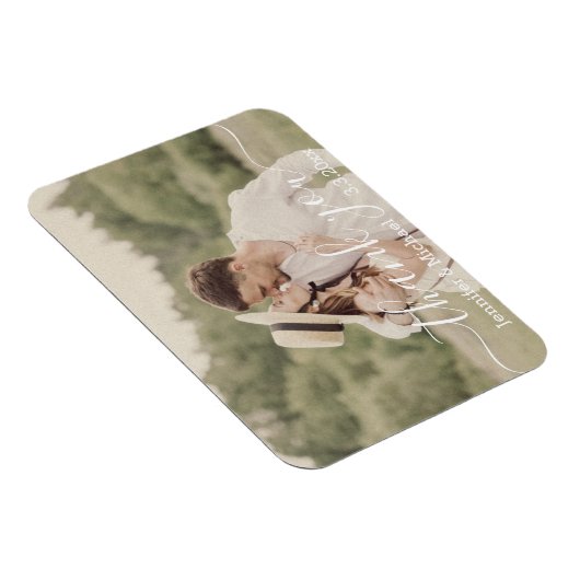 国感謝していモダンの結婚式の写真を手書き マグネット (右側)