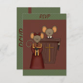 国教会ネズミRSVPカード 出欠カード (正面/裏面)