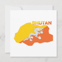 国旗が描かれたブータンの地図