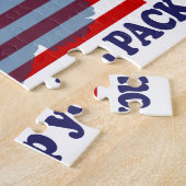 国旗とイーグルパトリオット – 米国国旗 ジグソーパズル (側面)