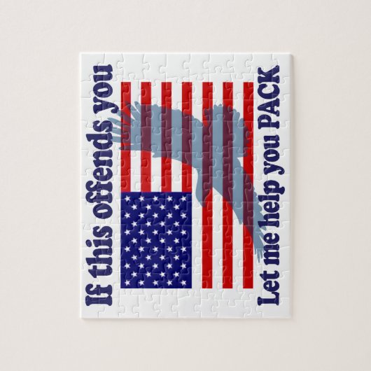国旗とイーグルパトリオット – 米国国旗 ジグソーパズル (縦)