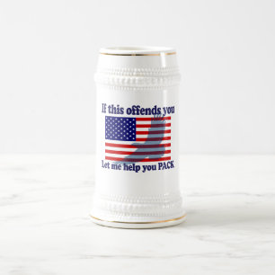 国旗とイーグルパトリオット – 米国国旗 ビールジョッキ