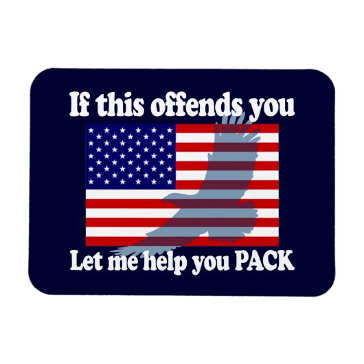 国旗とイーグルパトリオット – 米国国旗 マグネット (横)