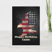 国旗とハゲのワシ誕生日（名前） カード (正面)