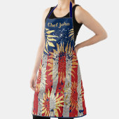 国旗とヒマワリパーソナライズされた エプロン (インサイチュ)