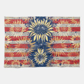 国旗とヒマワリ キッチンタオル (横)