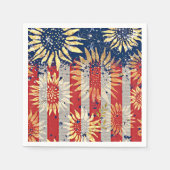 国旗とヒマワリ スタンダードカクテルナプキン (正面)