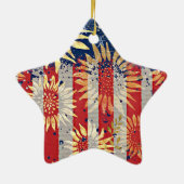 国旗とヒマワリ セラミックオーナメント (裏面)