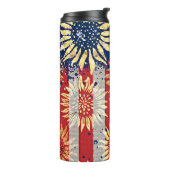 国旗とヒマワリ タンブラー (回転左)