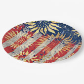 国旗とヒマワリ ペーパープレート (アングル)