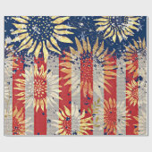 国旗とヒマワリ ラッピングペーパー (フラット)