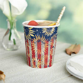 国旗とヒマワリ 紙コップ