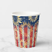 国旗とヒマワリ 紙コップ (正面)