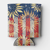 国旗とヒマワリ 缶クーラー (正面)