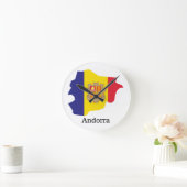 国旗と国々アンドラ ラウンド壁時計 (ホーム)