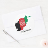 国旗と国々 アフガニスタン ラウンドシール (封筒)