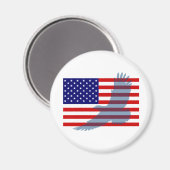 国旗と愛国的なワシ マグネット (正面/裏面)