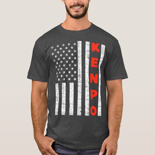 国旗のアメリカのケンポヴィンテージ愛国的なケンポギフト Tシャツ (正面)