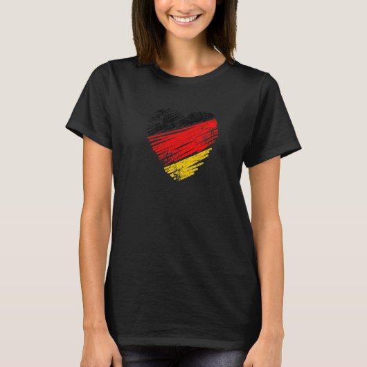 国旗のハートの色のドイツ Tシャツ (正面)
