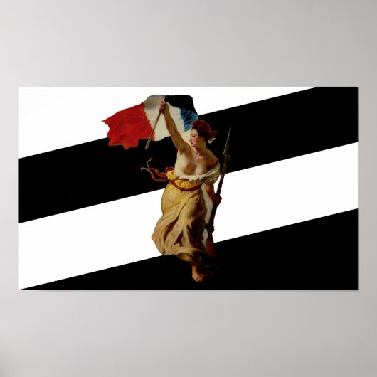 国旗のミックスFahne Flagge Liberty Leading the People ポスター (正面)